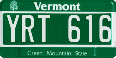 VT license plate YRT616