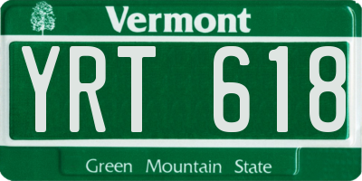 VT license plate YRT618