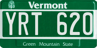 VT license plate YRT620