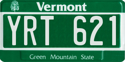 VT license plate YRT621