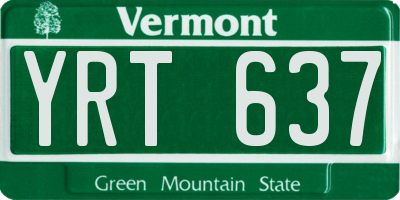 VT license plate YRT637