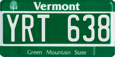 VT license plate YRT638