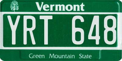 VT license plate YRT648