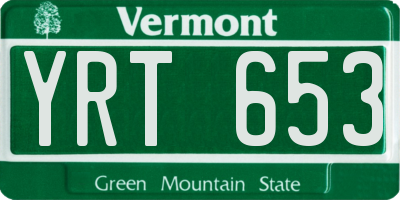 VT license plate YRT653