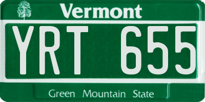 VT license plate YRT655
