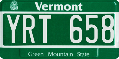 VT license plate YRT658