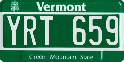 VT license plate YRT659