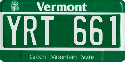 VT license plate YRT661