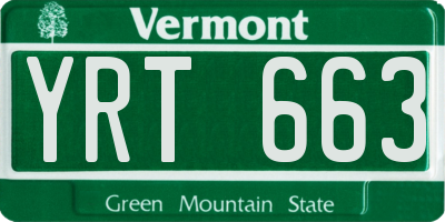 VT license plate YRT663