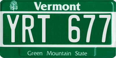 VT license plate YRT677