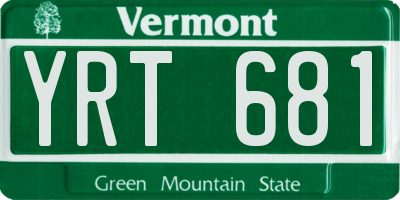 VT license plate YRT681