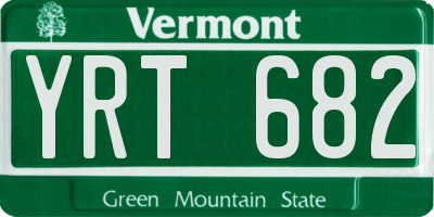 VT license plate YRT682