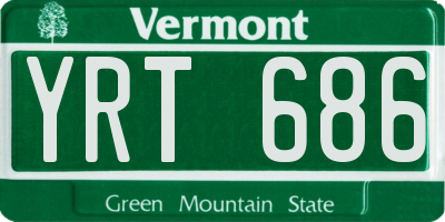 VT license plate YRT686