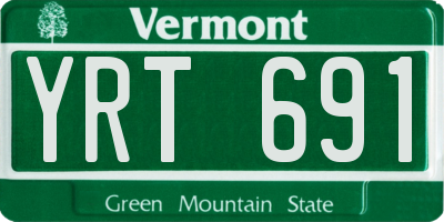 VT license plate YRT691