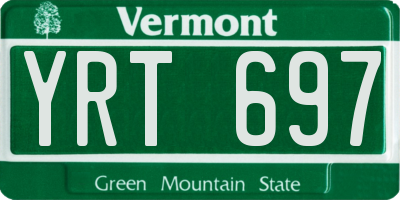 VT license plate YRT697