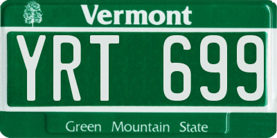 VT license plate YRT699