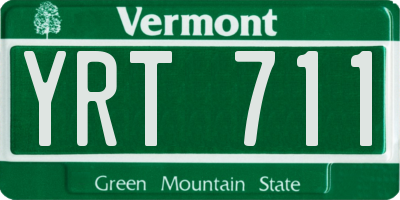 VT license plate YRT711