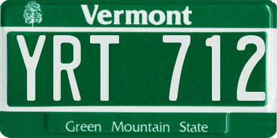 VT license plate YRT712