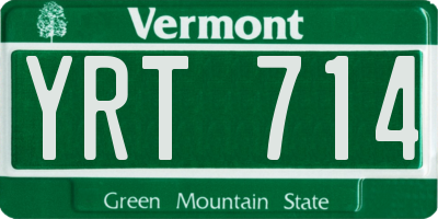 VT license plate YRT714