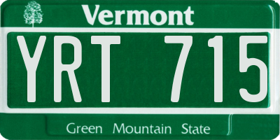 VT license plate YRT715
