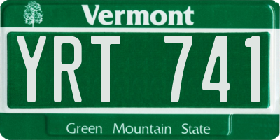 VT license plate YRT741