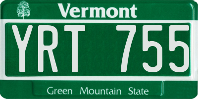 VT license plate YRT755