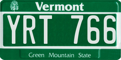VT license plate YRT766