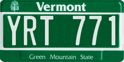 VT license plate YRT771