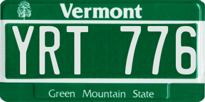 VT license plate YRT776