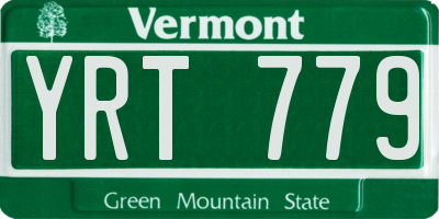 VT license plate YRT779