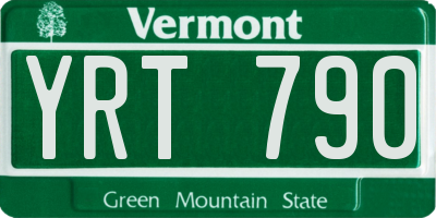 VT license plate YRT790