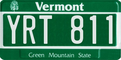VT license plate YRT811