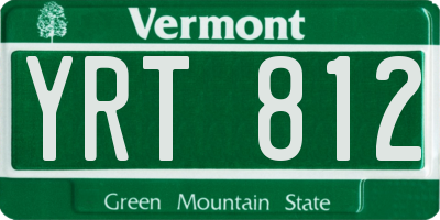 VT license plate YRT812