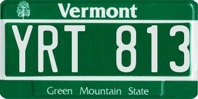 VT license plate YRT813
