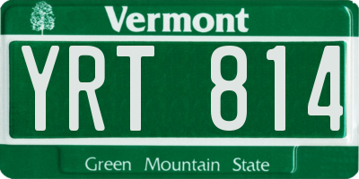 VT license plate YRT814
