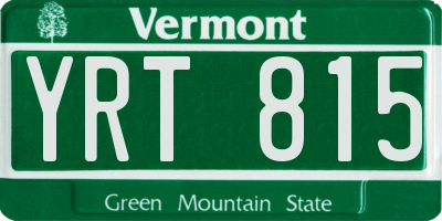 VT license plate YRT815