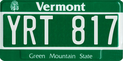 VT license plate YRT817