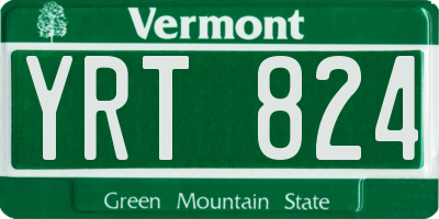 VT license plate YRT824