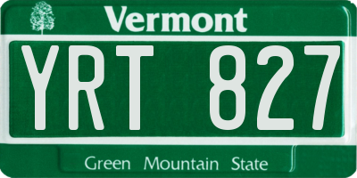 VT license plate YRT827