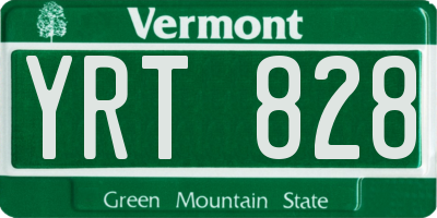 VT license plate YRT828