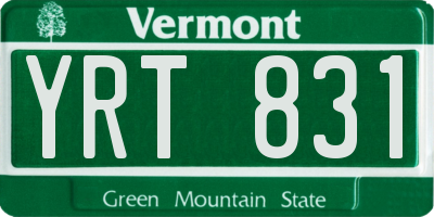VT license plate YRT831