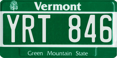 VT license plate YRT846