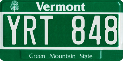 VT license plate YRT848