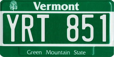 VT license plate YRT851