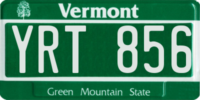 VT license plate YRT856