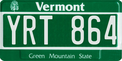 VT license plate YRT864