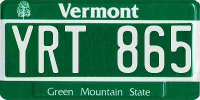 VT license plate YRT865