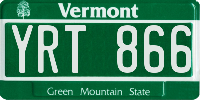 VT license plate YRT866