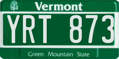VT license plate YRT873