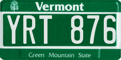 VT license plate YRT876